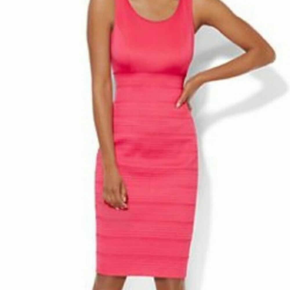 New York and company Hot Pink Bandage Sheath Dress
